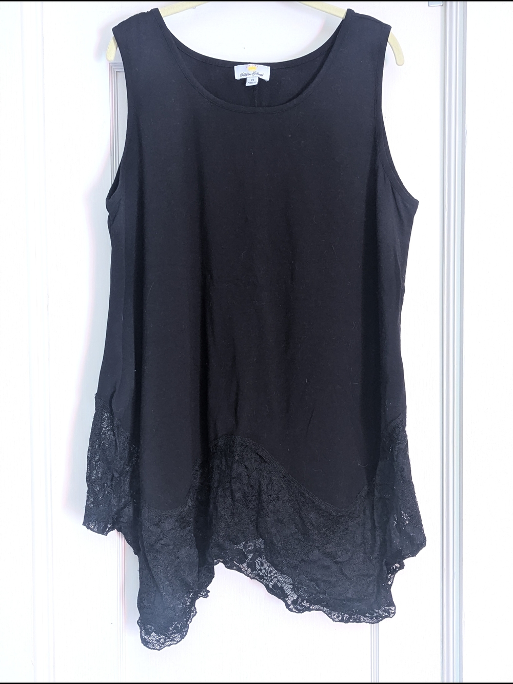 Kathleen Kirkwood Black Lace-Hem Sleeveless Tunic